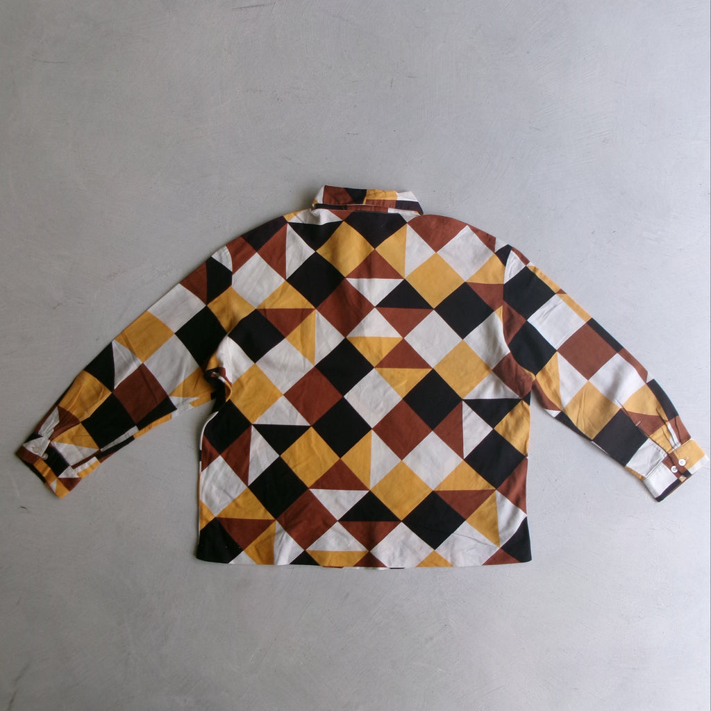 60s white stag checker pattern pull over