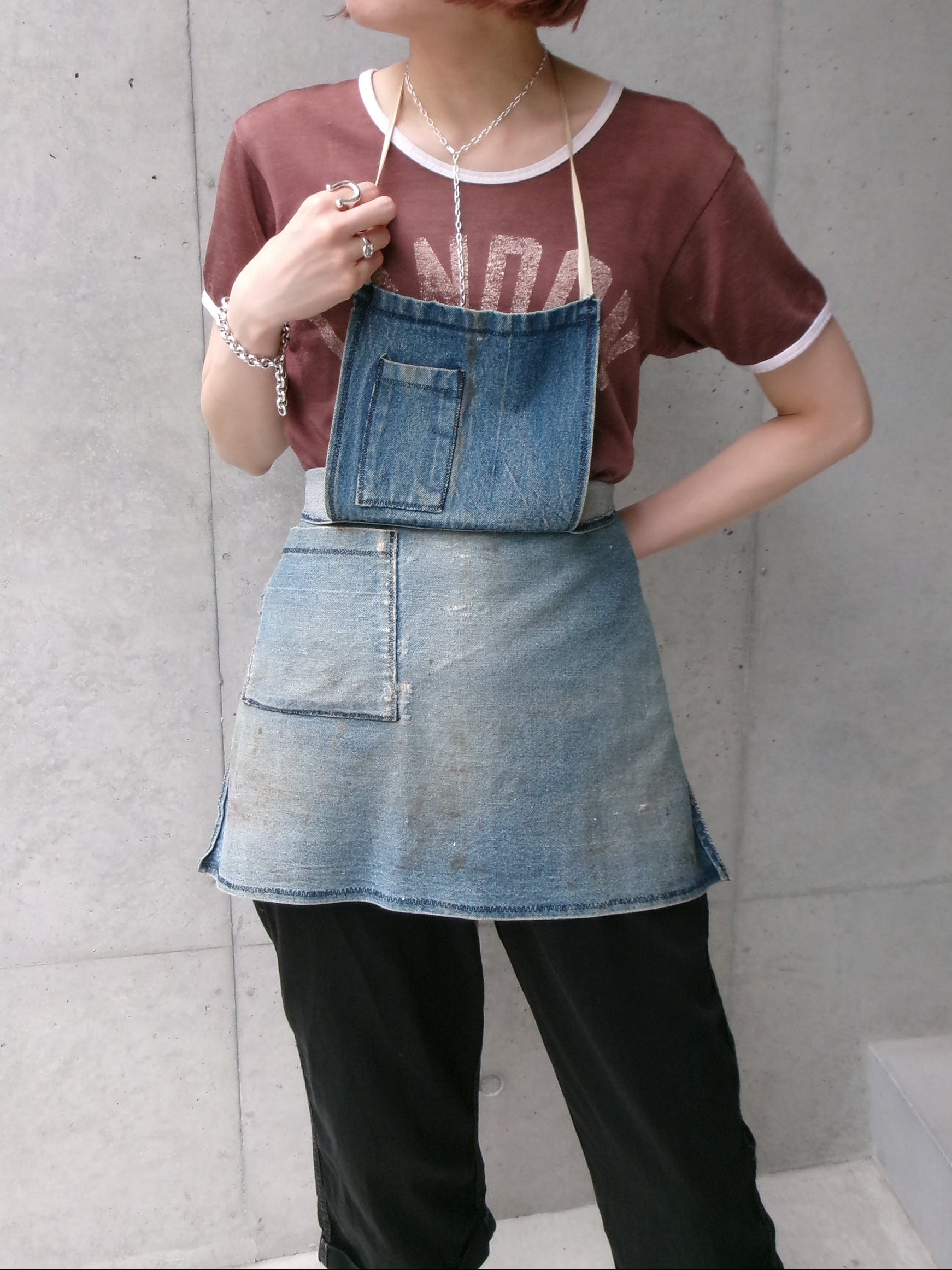 60s denim apron