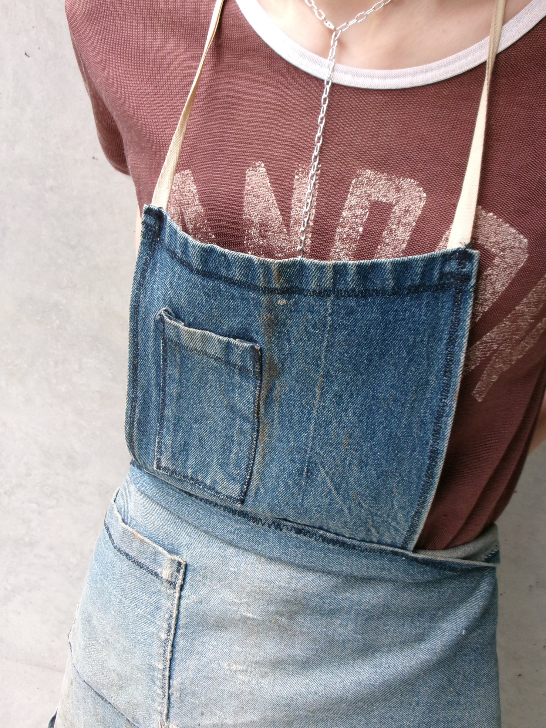 60s denim apron