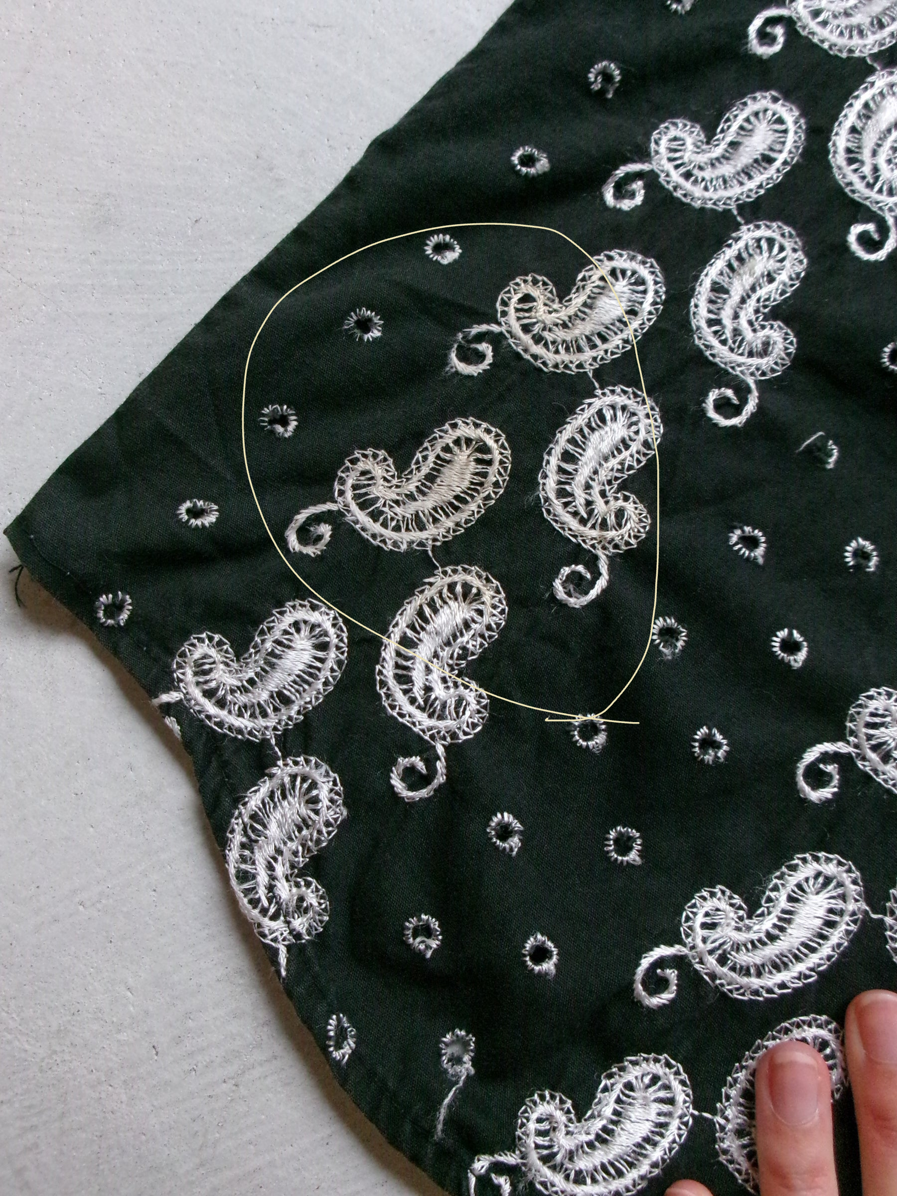 50s embroidery black paisley shirt