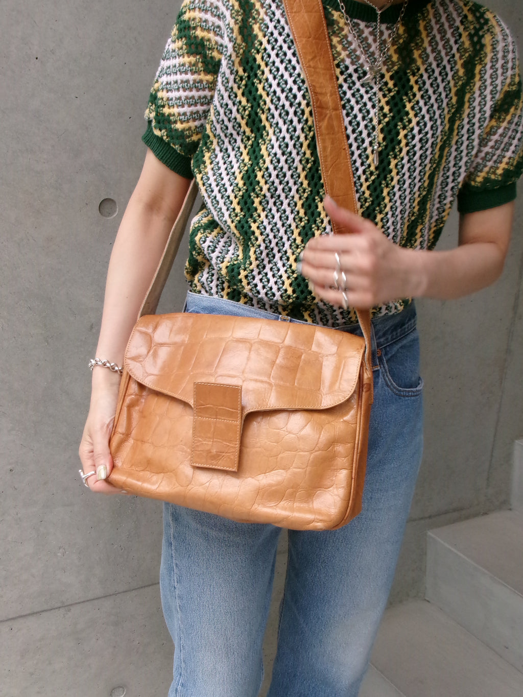 70s Italy made leather bag