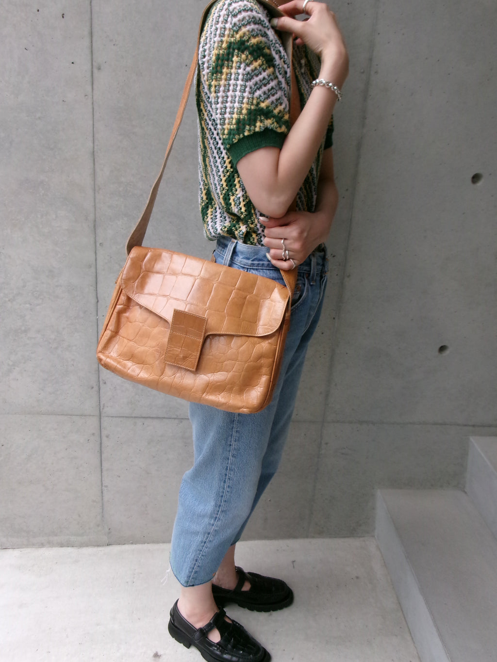 70s Italy made leather bag