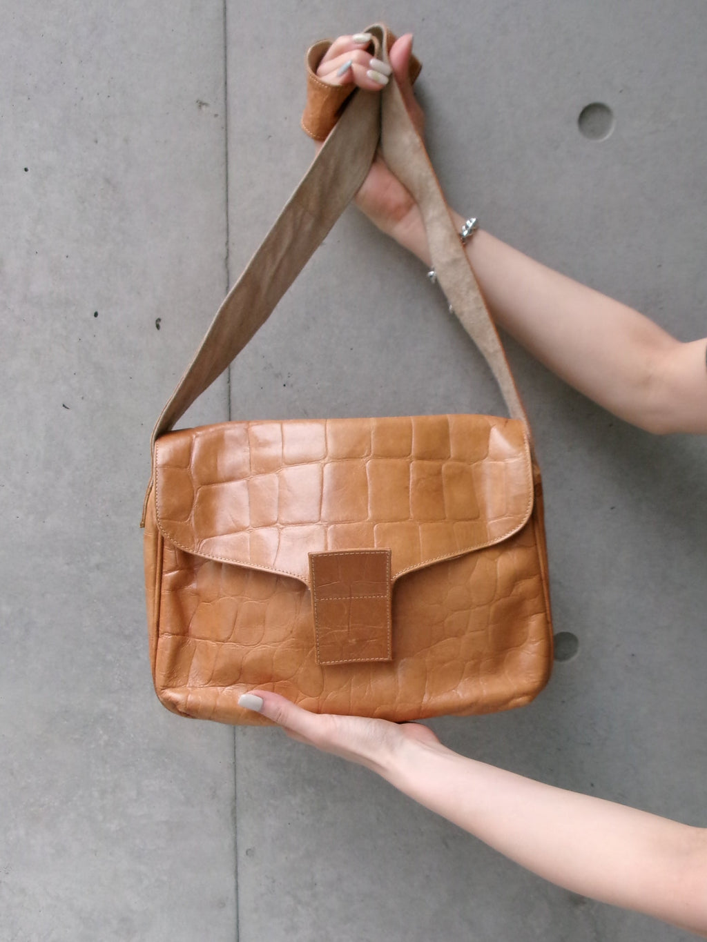 70s Italy made leather bag