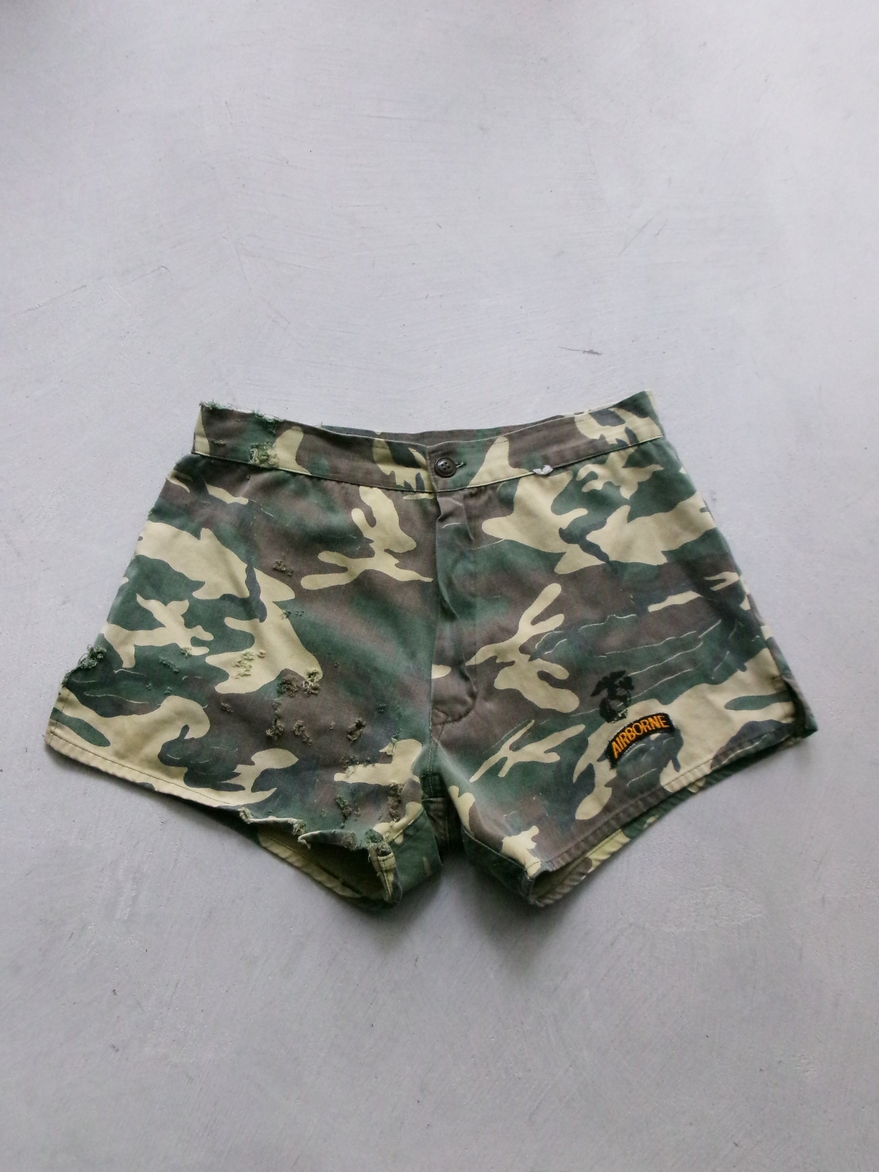 60s vietnam camouflage pattern military short pants
