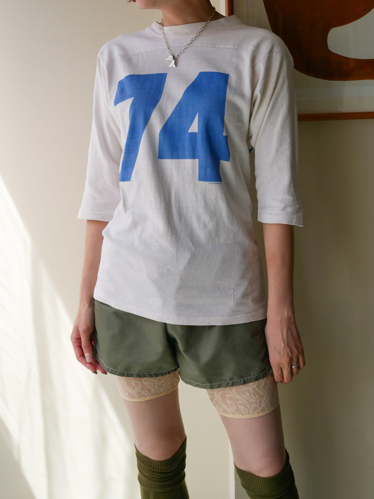 70s khaki nylon shorts