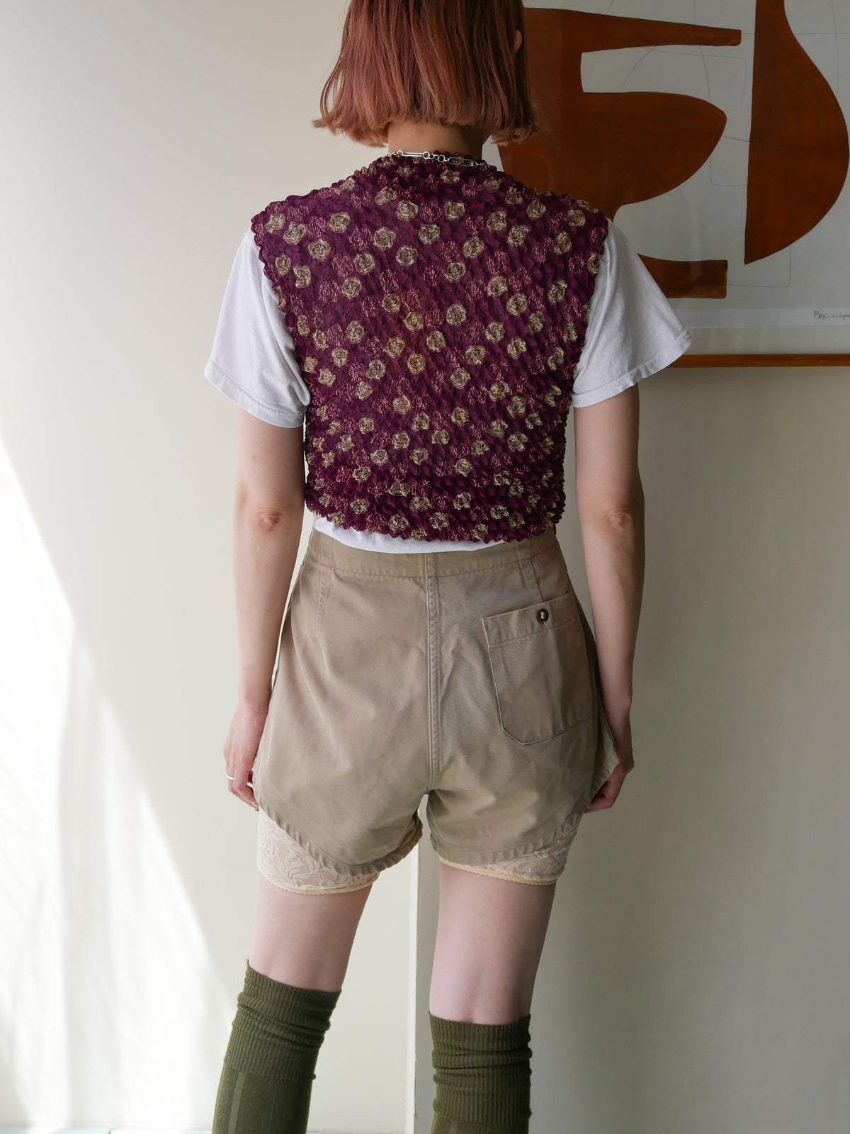 90s IMPRESSIONS designers sleeve less popcorn top