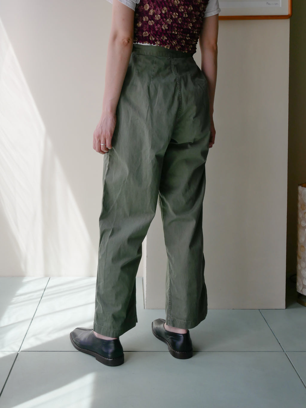 60s women's front pocket military pants
