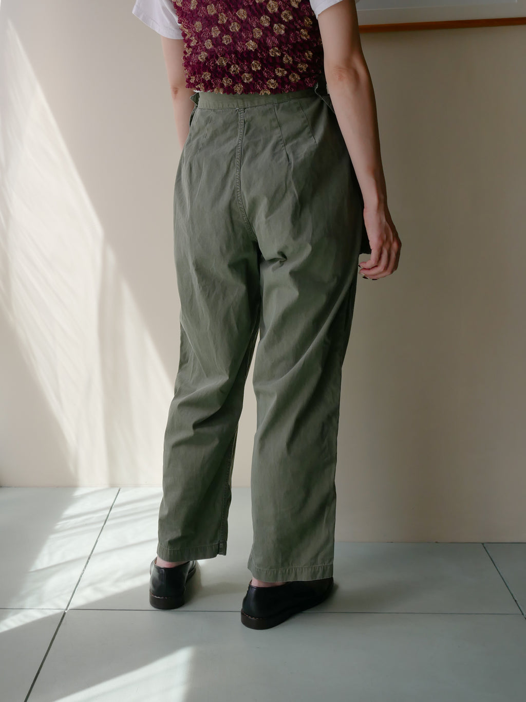 60s women's front pocket military pants