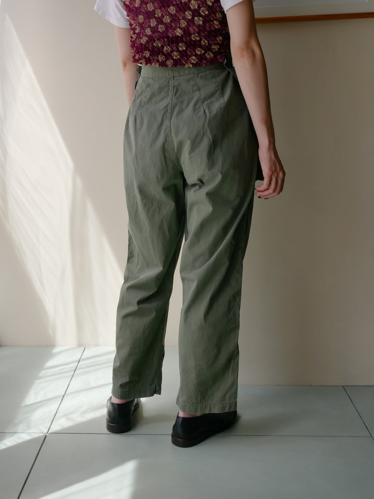 60s women's front pocket military pants