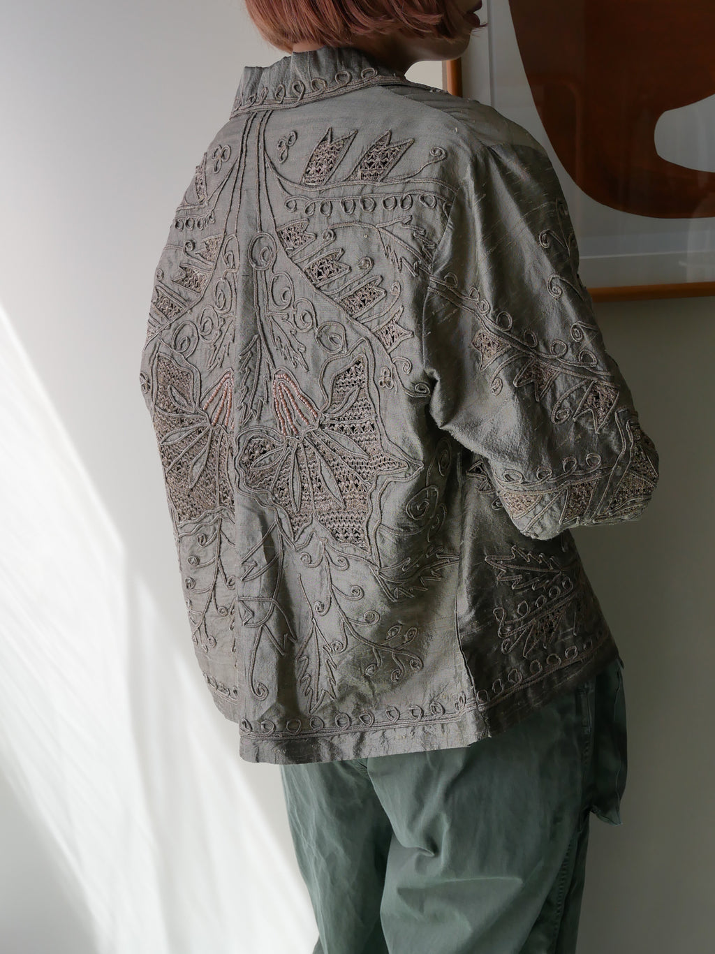 80s SANDY STARKMAN Tape ribbon art silk jacket