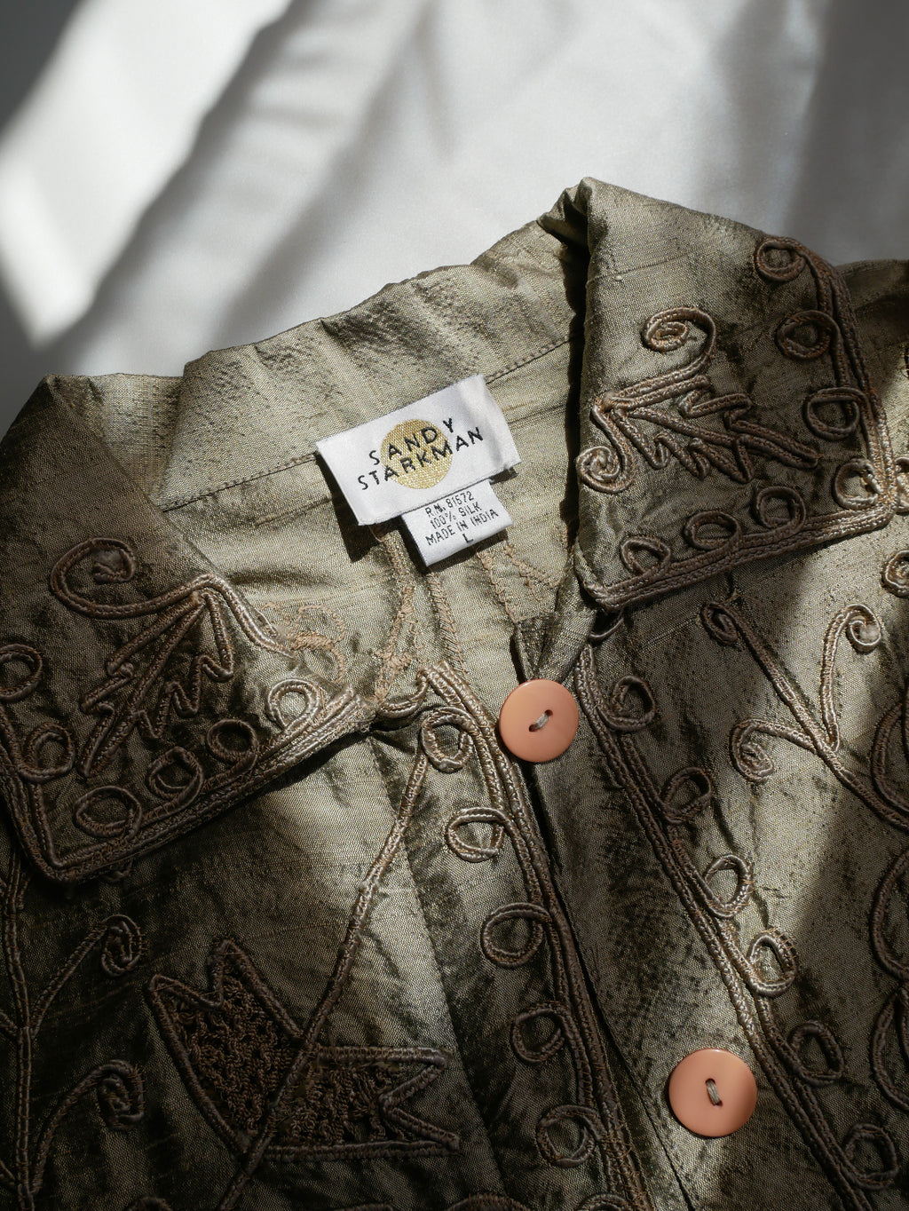 80s SANDY STARKMAN Tape ribbon art silk jacket