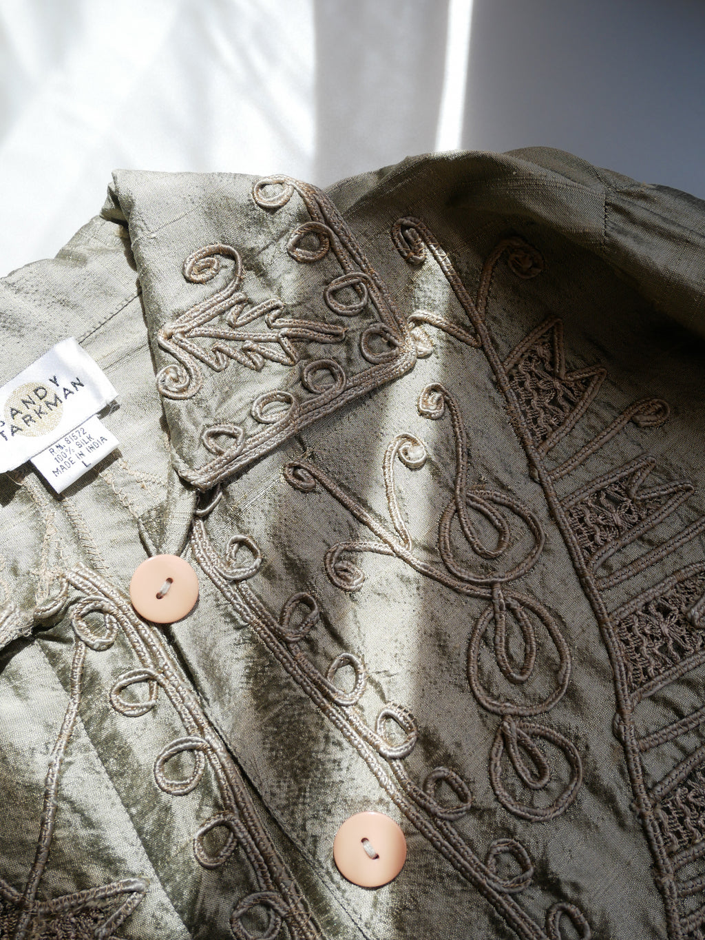 80s SANDY STARKMAN Tape ribbon art silk jacket