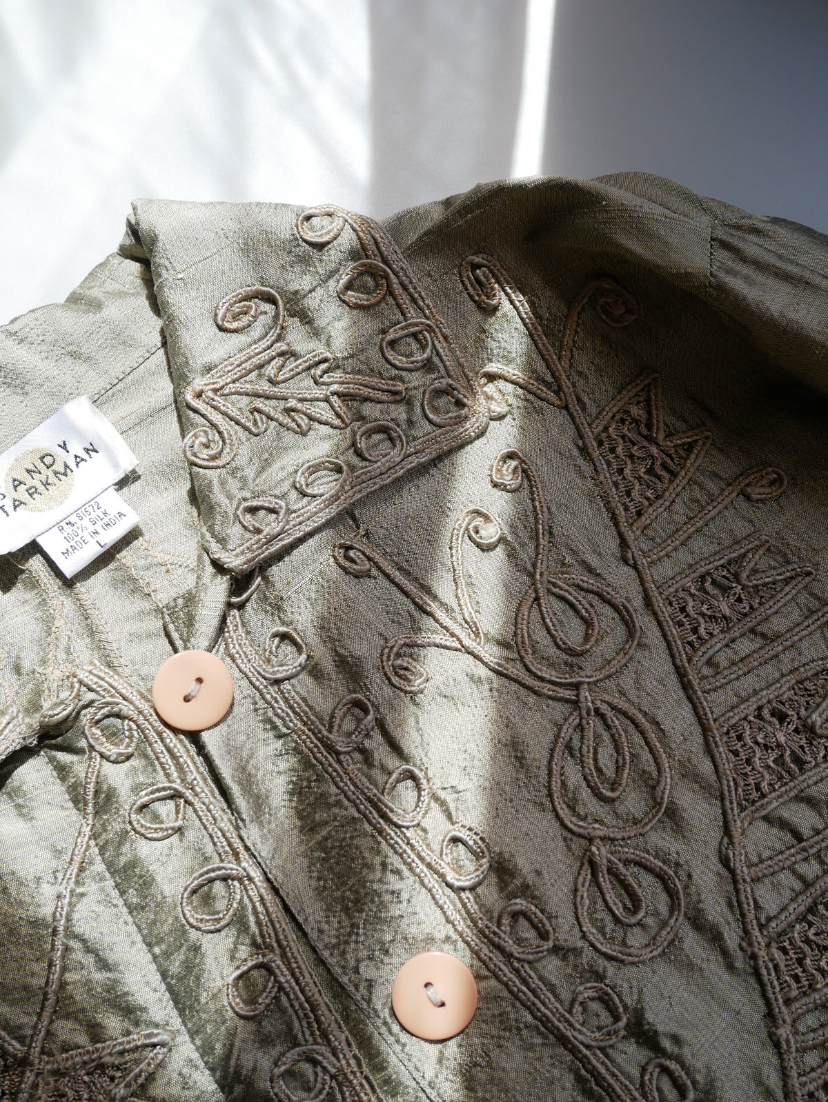 80s SANDY STARKMAN Tape ribbon art silk jacket