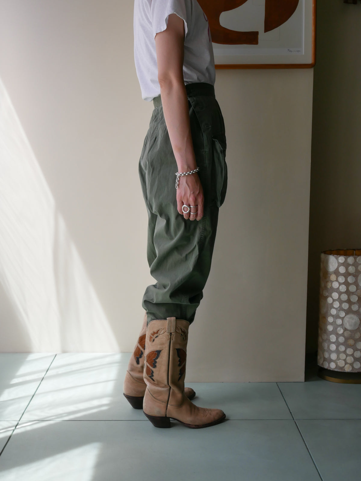 60s women's front pocket military pants
