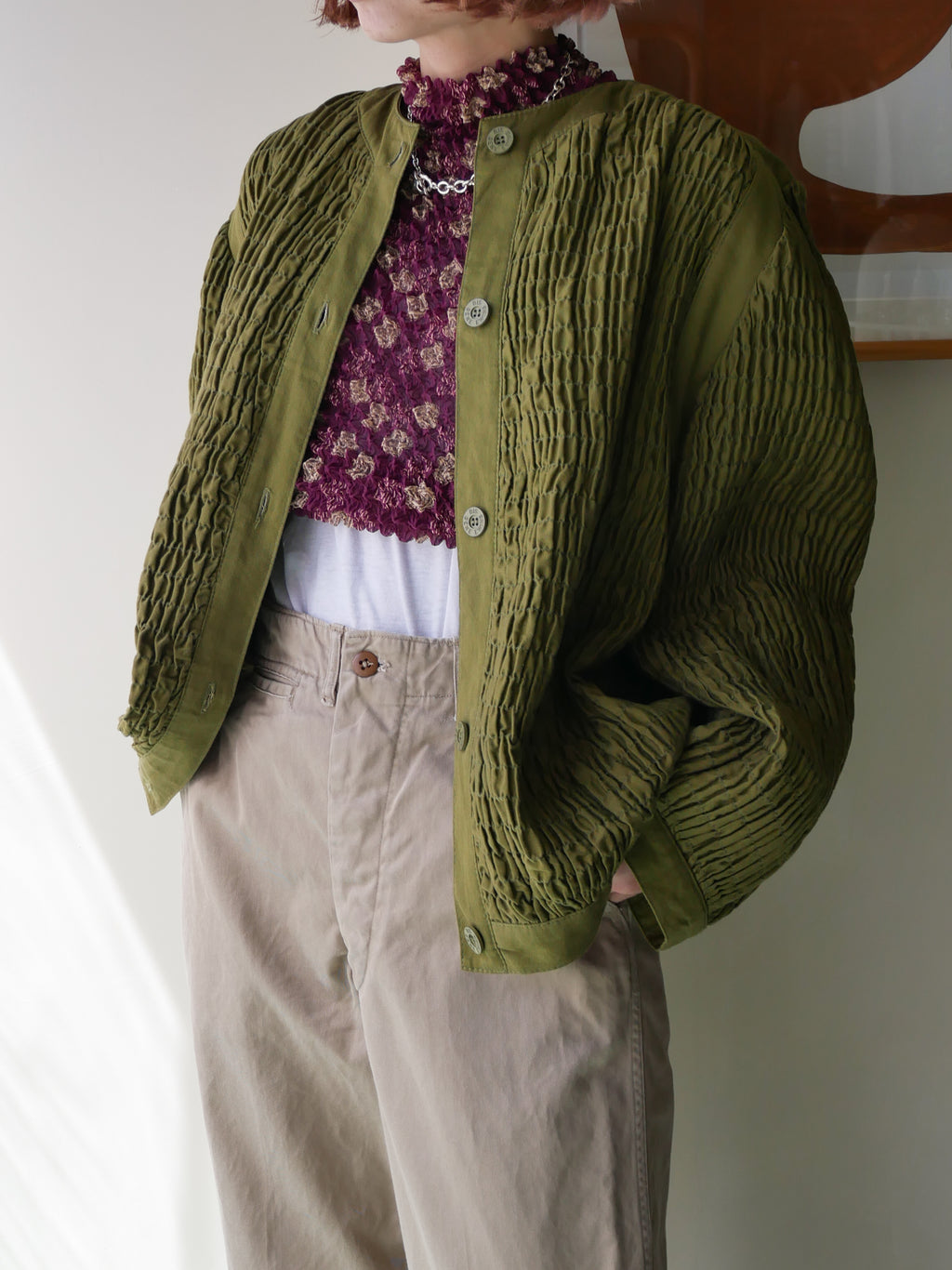 90s BIS shirring jacket