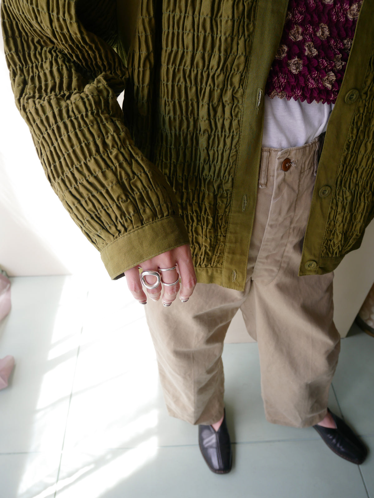 90s BIS shirring jacket