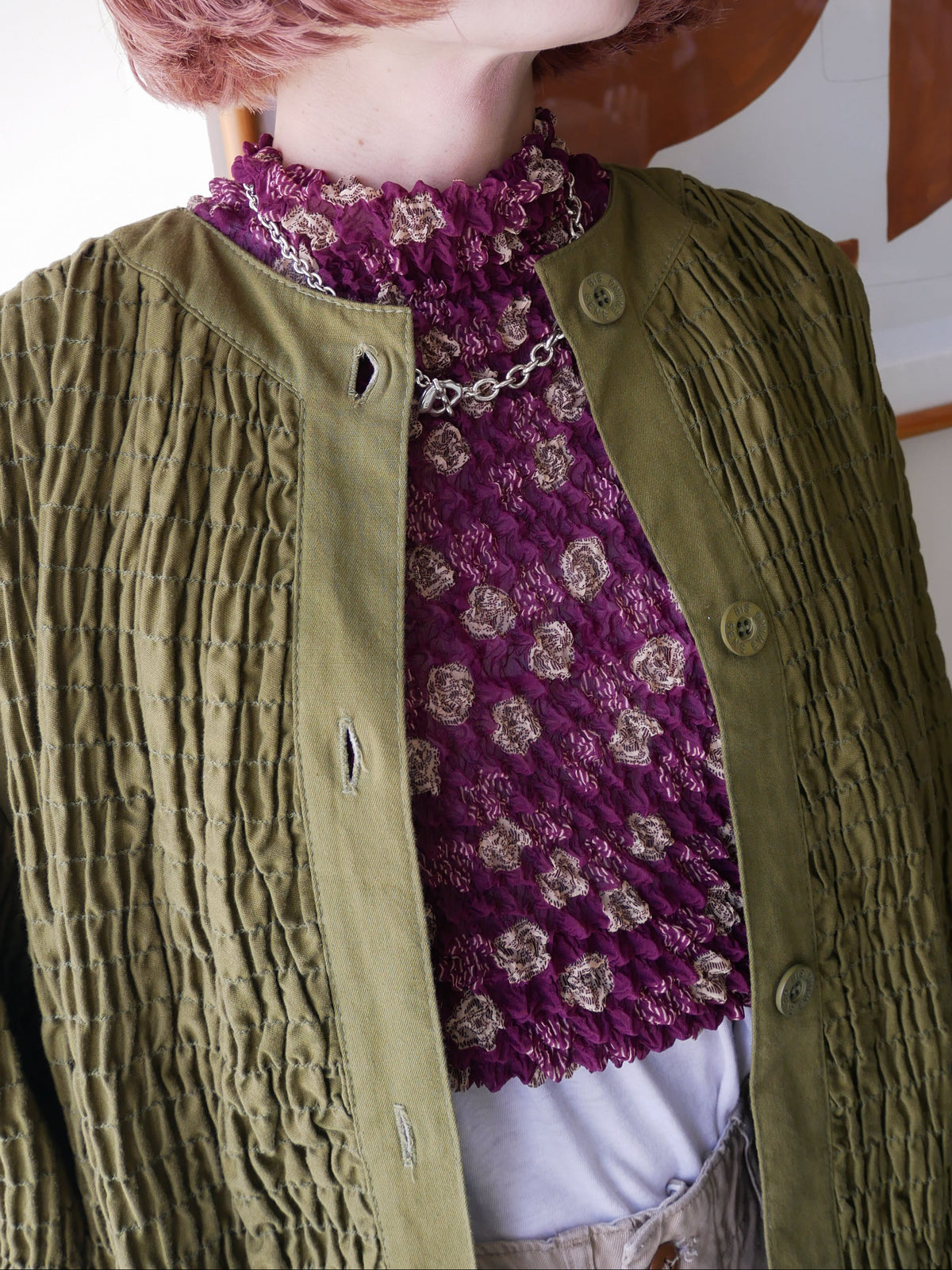 90s BIS shirring jacket