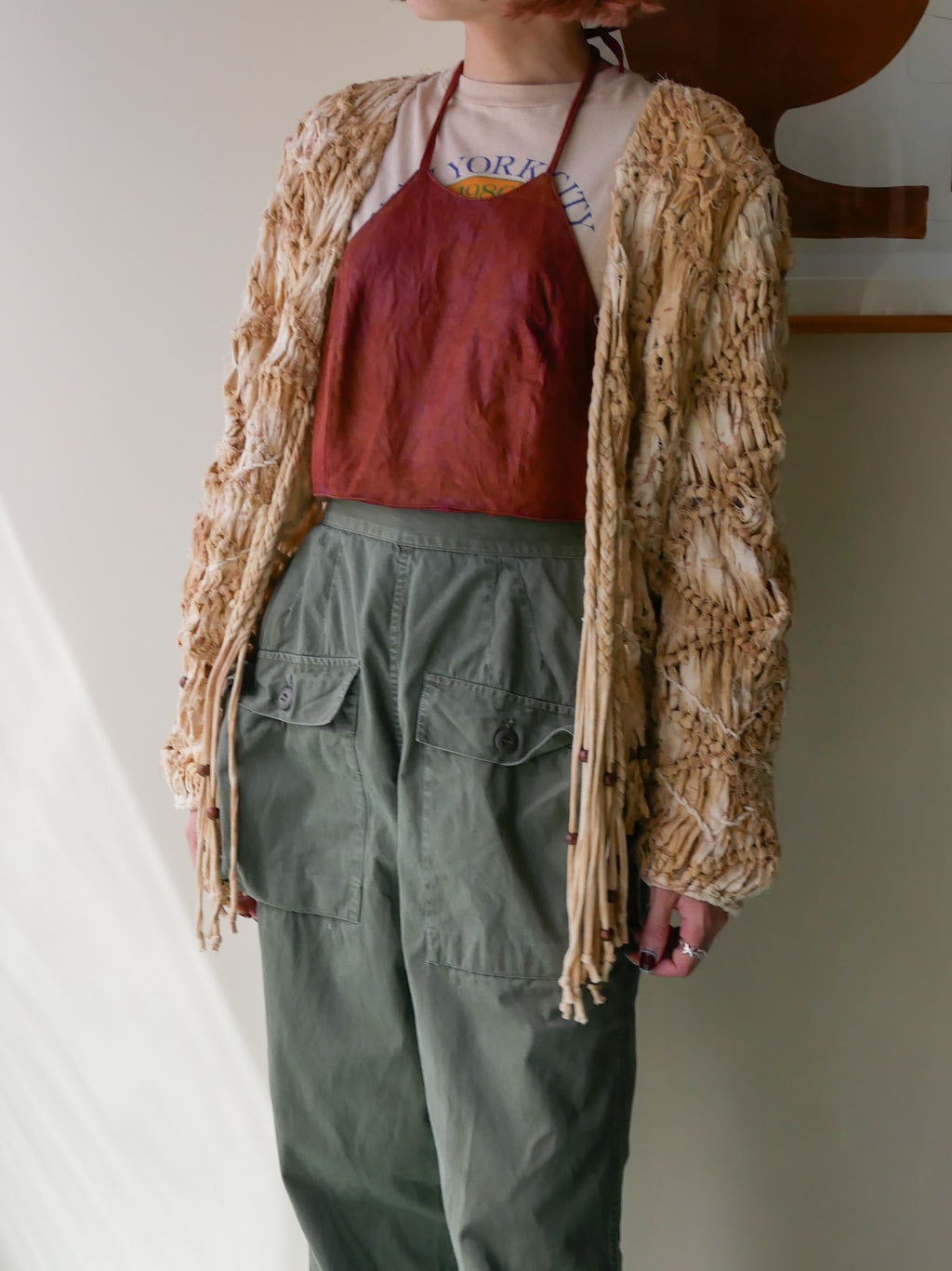 80s SANDY STARKMAN BOHO 3D  fringe Jacket