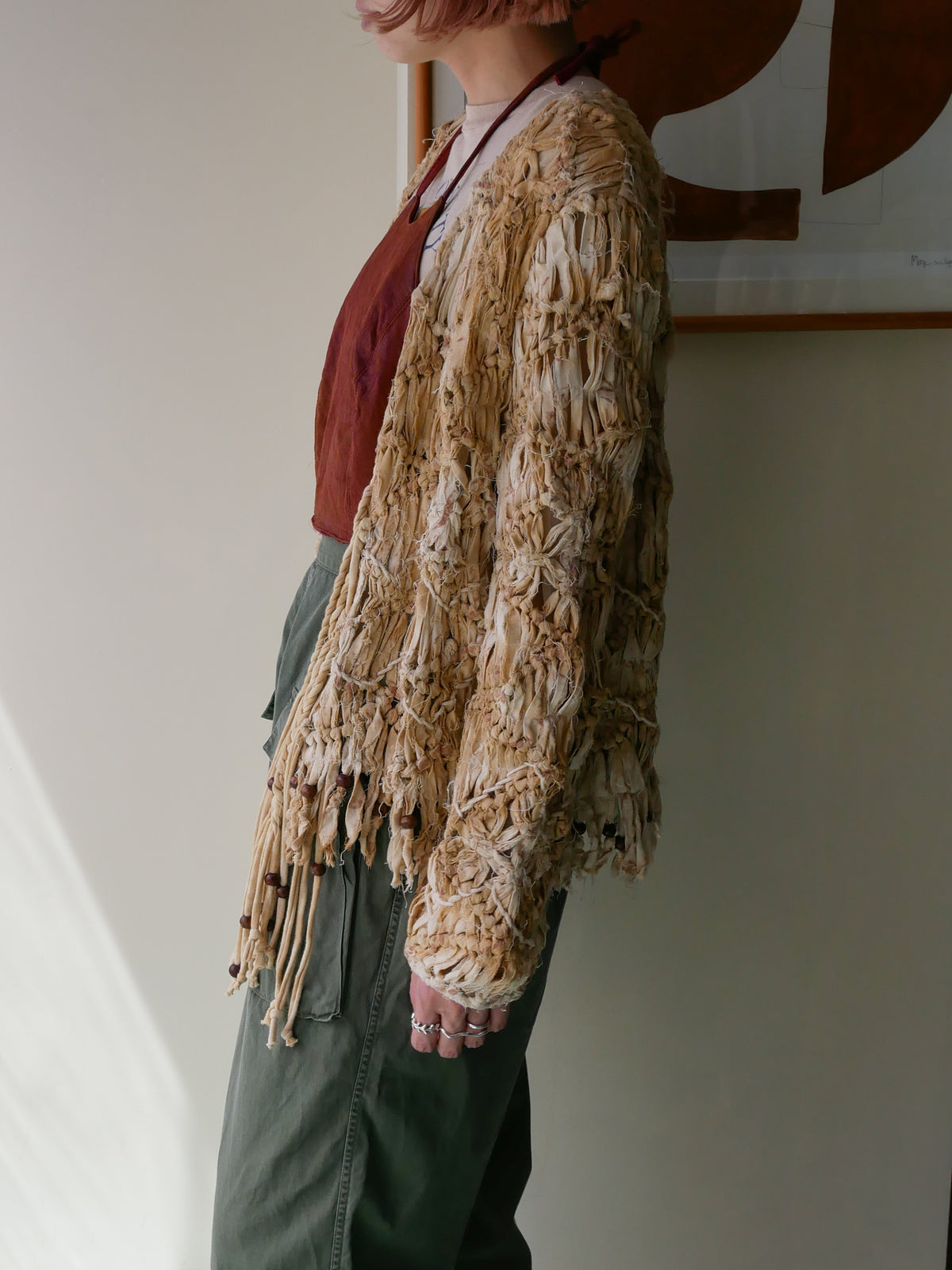 80s SANDY STARKMAN BOHO 3D  fringe Jacket