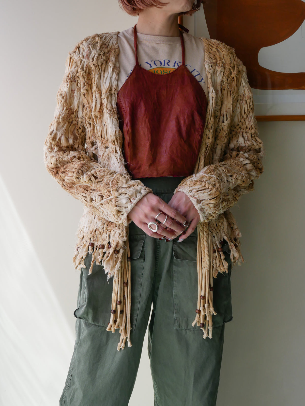80s SANDY STARKMAN BOHO 3D  fringe Jacket