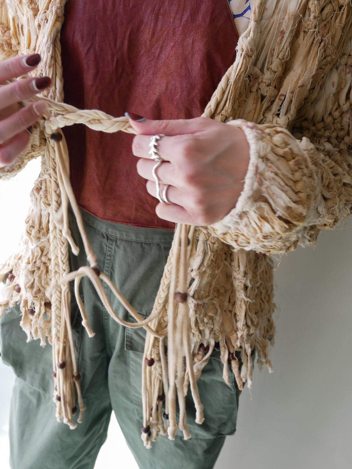 80s SANDY STARKMAN BOHO 3D  fringe Jacket