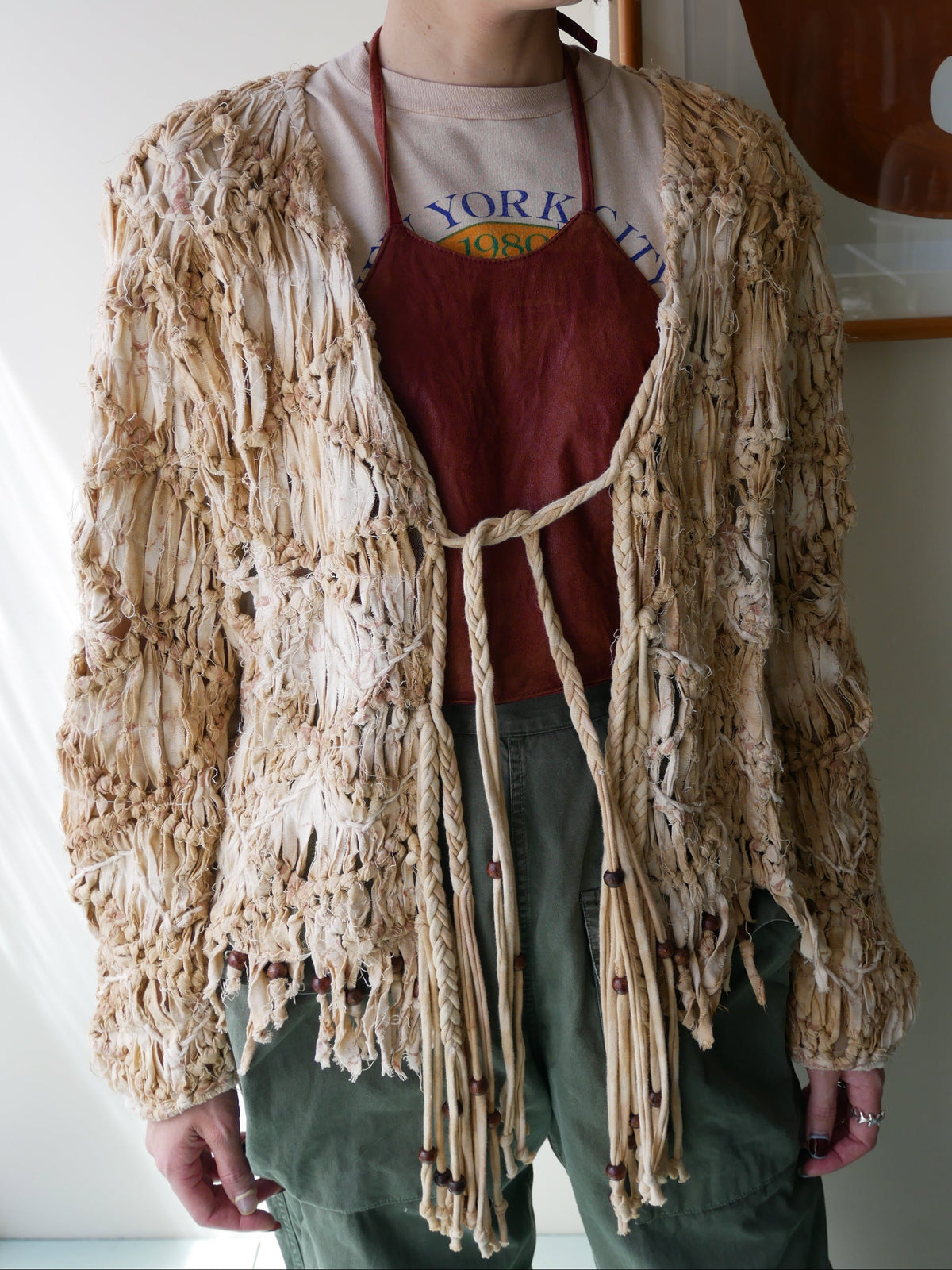 80s SANDY STARKMAN BOHO 3D  fringe Jacket