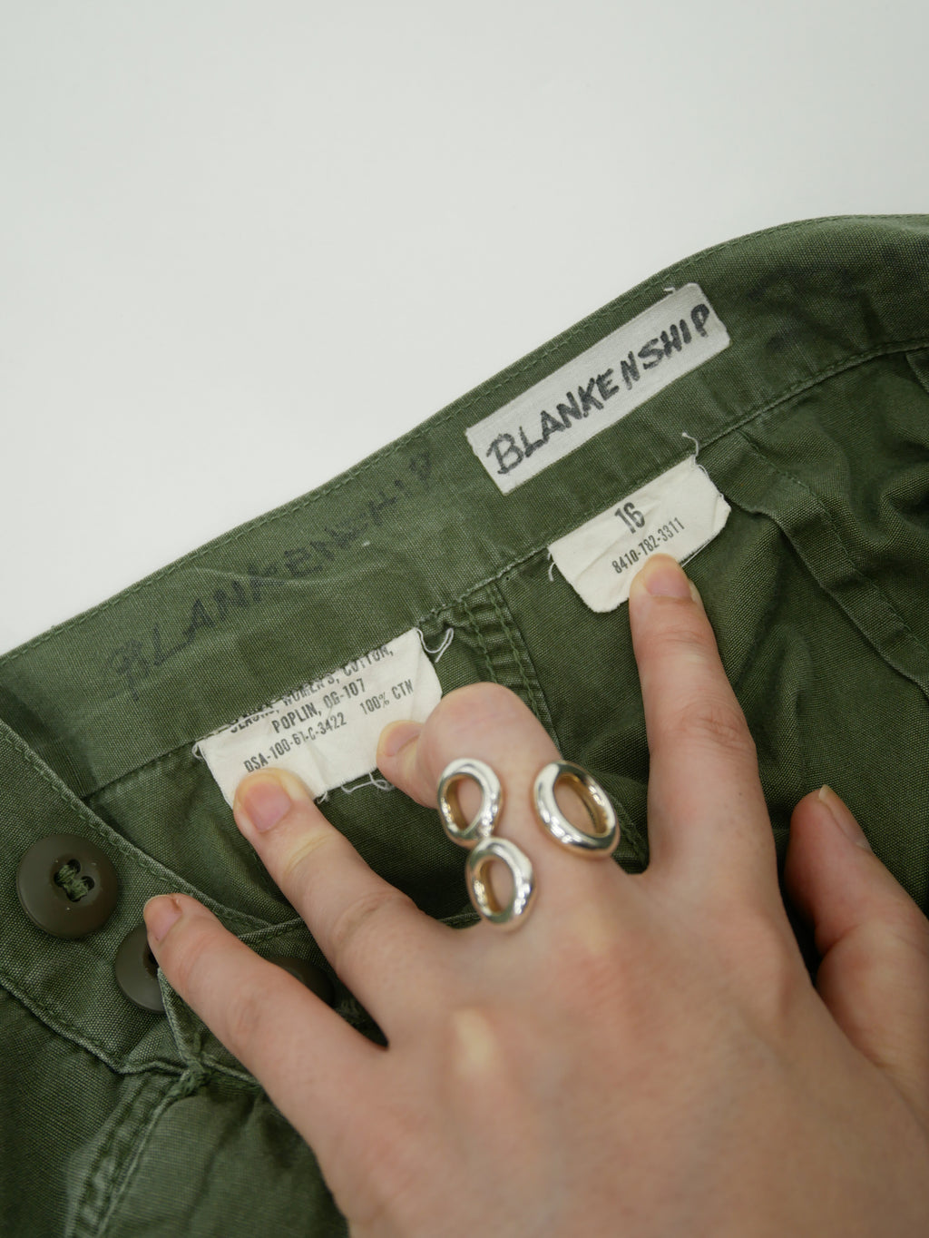 60s women's front pocket military pants