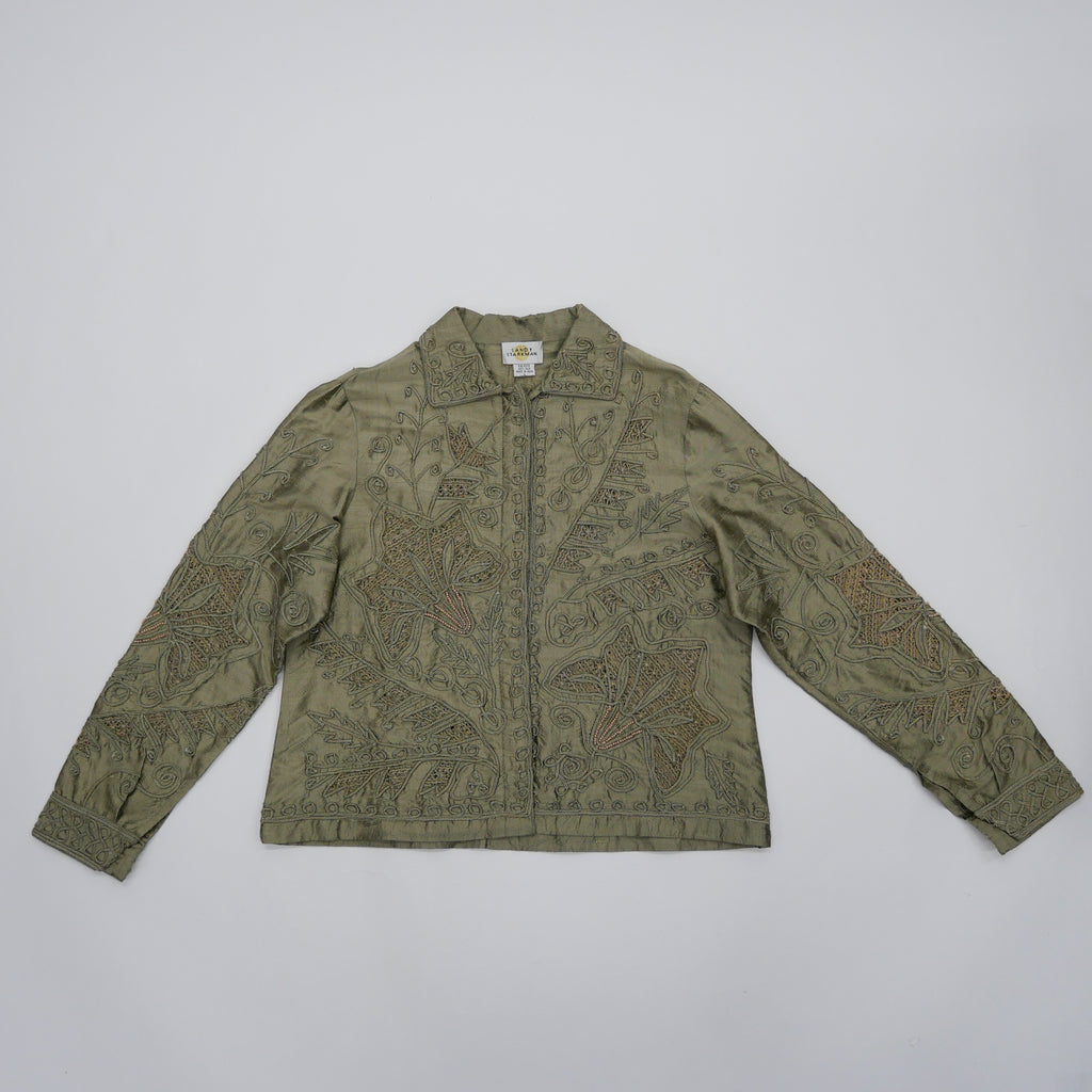 80s SANDY STARKMAN Tape ribbon art silk jacket