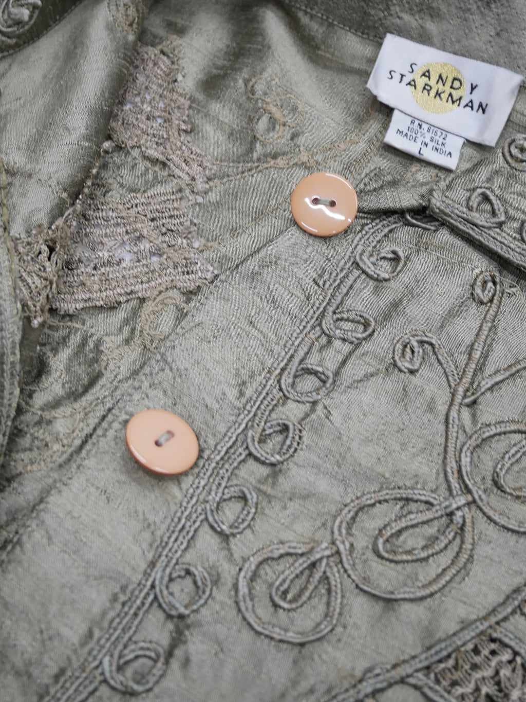 80s SANDY STARKMAN Tape ribbon art silk jacket