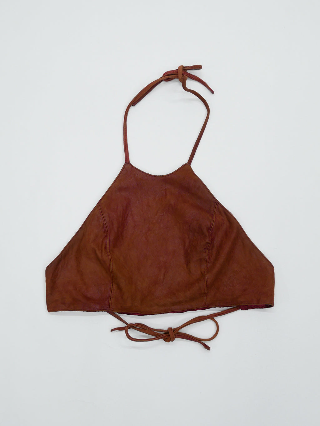 90s leather halter cami