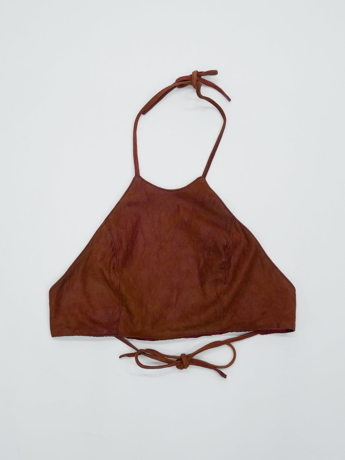 90s leather halter cami